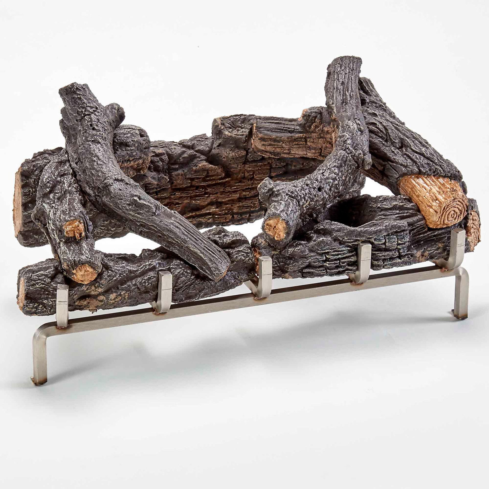 Bluegrass Living, Concrete Log Set with Stainless Fireplace Grate fo, Heat Output 0 Btu/hour, Heating Capability 1500 ft², Model# LS450SS-G